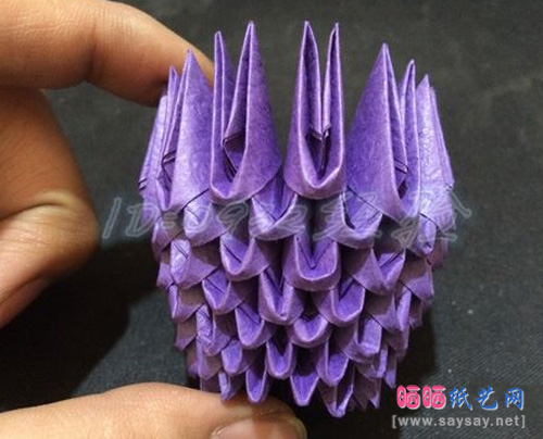 纸艺制作鹦鹉三角插折纸图文教程