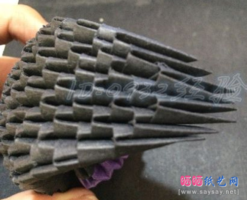 纸艺制作鹦鹉三角插折纸图文教程