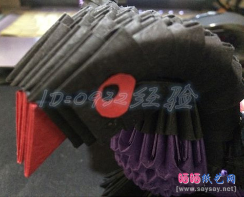 纸艺制作鹦鹉三角插折纸图文教程