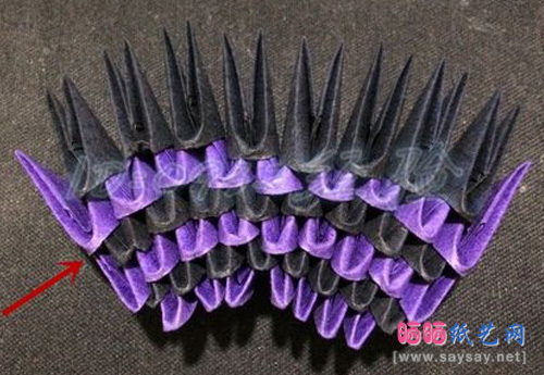 纸艺制作鹦鹉三角插折纸图文教程