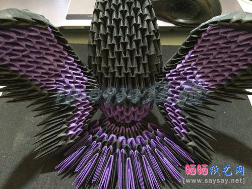 纸艺制作鹦鹉三角插折纸图文教程