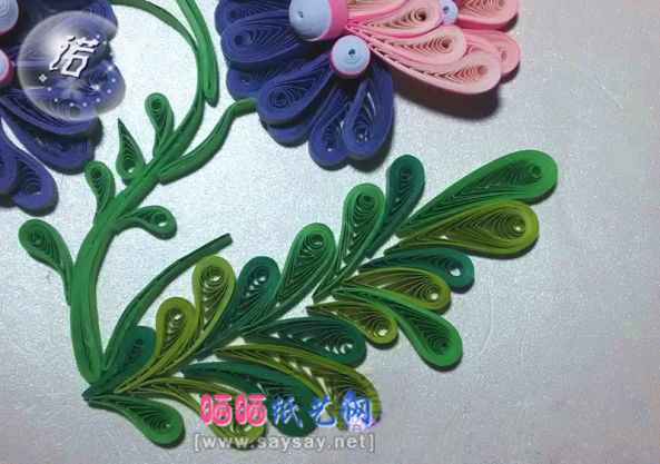 漂亮的花卉衍纸画静享慢时光制作图文教程 第10步