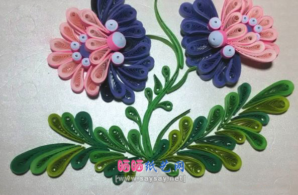 漂亮的花卉衍纸画静享慢时光制作图文教程 第11步