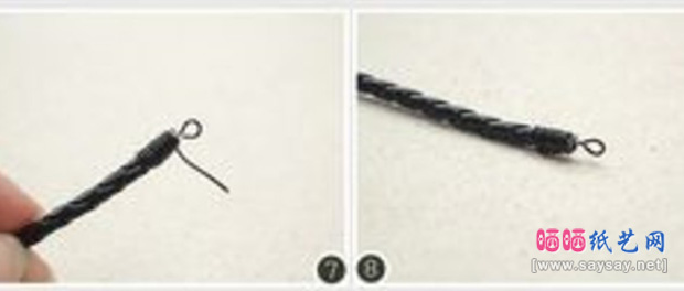 简约蝴蝶结手绳编织制作方法图片步骤4