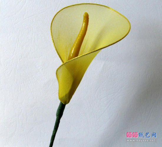 姜荷、马蹄莲、非洲菊丝网花制作漂亮家居装饰插花