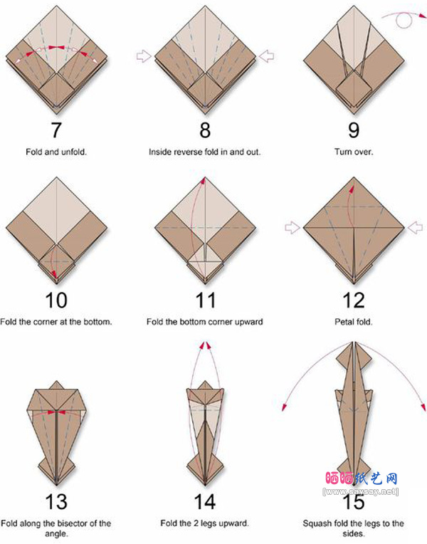 白鹭折纸图谱教程图片步骤2