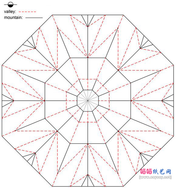 八瓣花折纸款式三粉色花的CP图