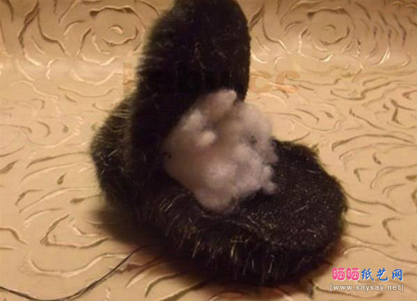 整人玩具逼真黑色毛绒蜘蛛手工制作方法图片步骤9