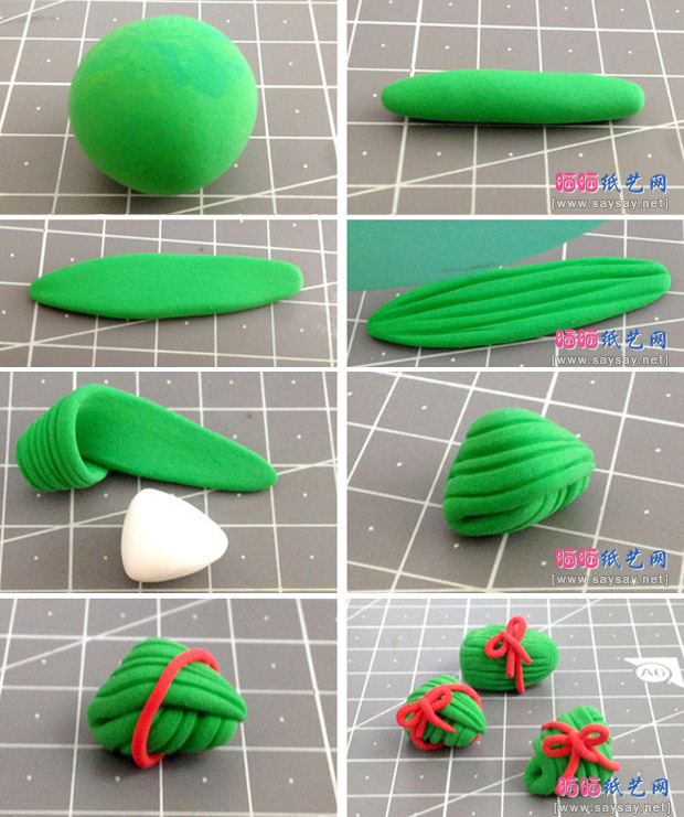 超轻粘手工制作各种卡通粽子软陶DIY教程图片步骤1