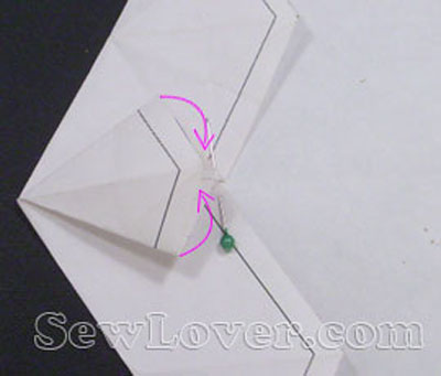 布艺制作六边形挂饰或杯垫折纸方法图片步骤4