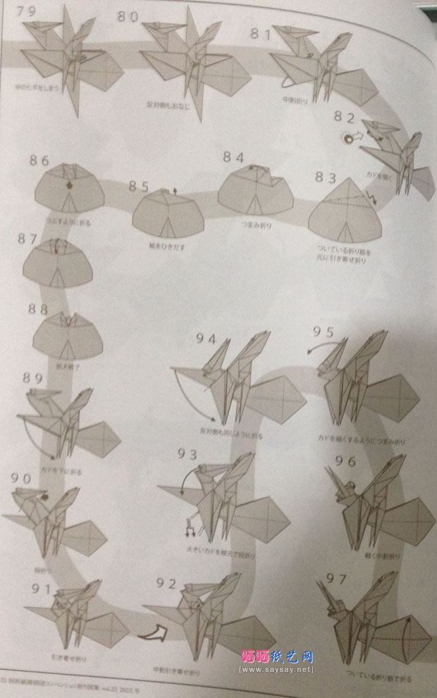 中村枫纸艺教程之黄蜂折纸图谱教程图片步骤5