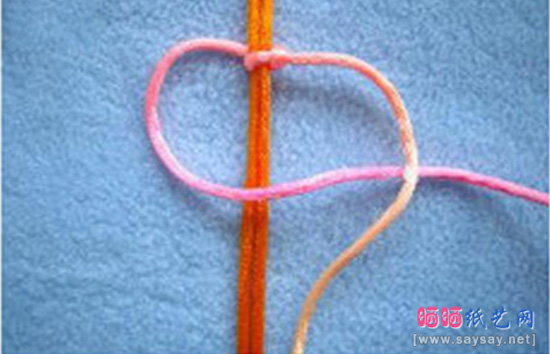 转运结红绳手链编织方法教程图片步骤2