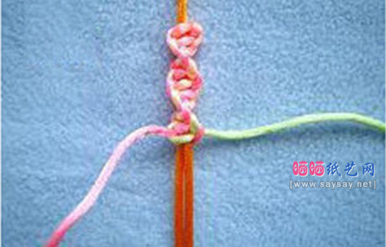转运结红绳手链编织方法教程图片步骤4