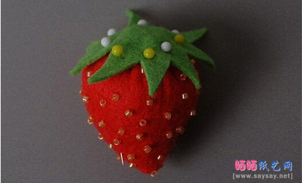 简单几步制作可爱的不织布草莓图片步骤8