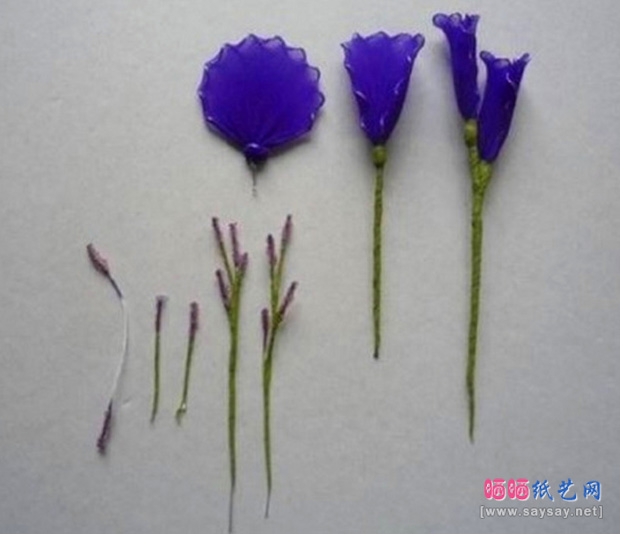 浪漫丝网花紫色花环手工DIY制作教程图片步骤6