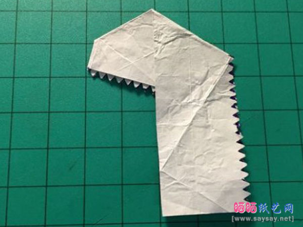 口香糖包装纸制作恐龙头部折纸教程图片步骤8
