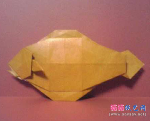 RobertJLang折纸教程比目鱼的折法完成效果图