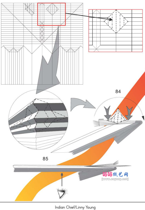 印度酋长手工折纸图谱教程图片步骤15