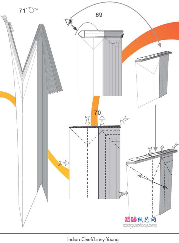 印度酋长手工折纸图谱教程图片步骤12