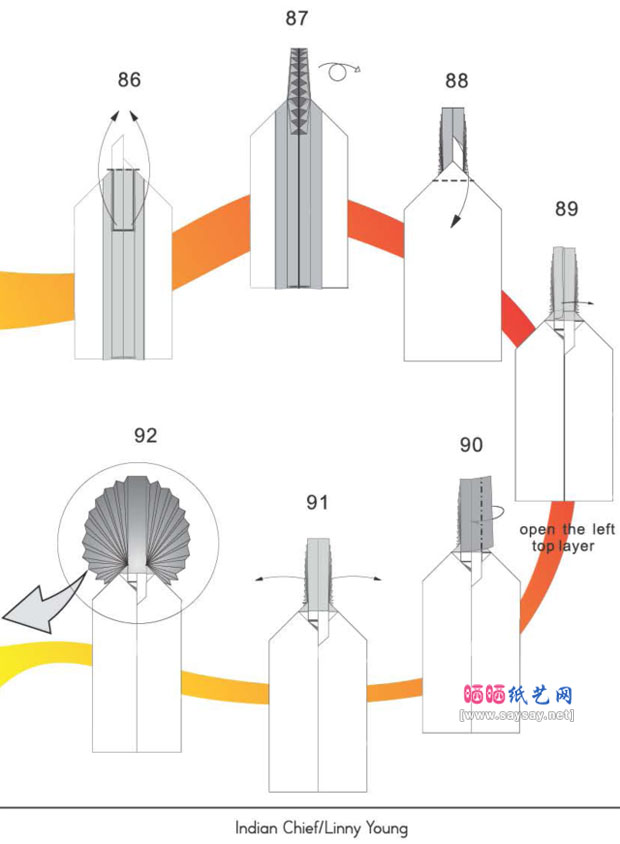印度酋长手工折纸图谱教程图片步骤16
