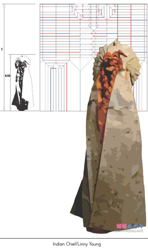 印度酋长手工折纸图谱教程图片步骤24