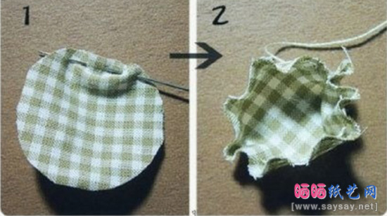 可爱的珍珠心棉包五瓣花发绳制作方法图片步骤1