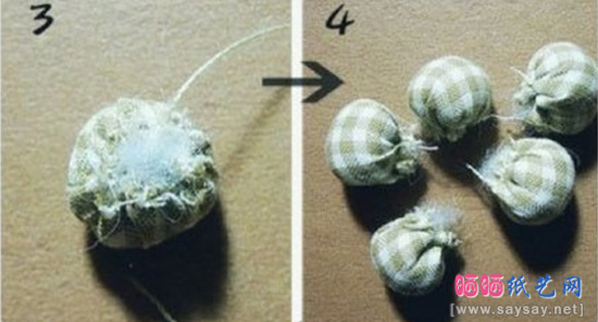 可爱的珍珠心棉包五瓣花发绳制作方法图片步骤2
