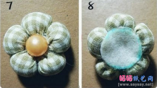 可爱的珍珠心棉包五瓣花发绳制作方法图片步骤4