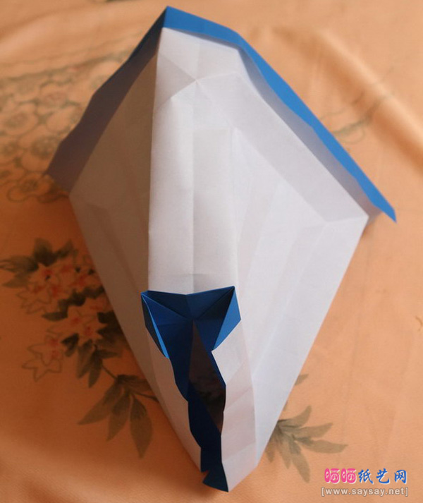 一纸成形的丽莎手工折纸CP及实拍教程图片步骤4