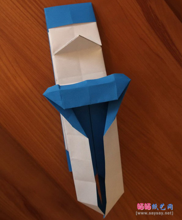 一纸成形的丽莎手工折纸CP及实拍教程图片步骤14