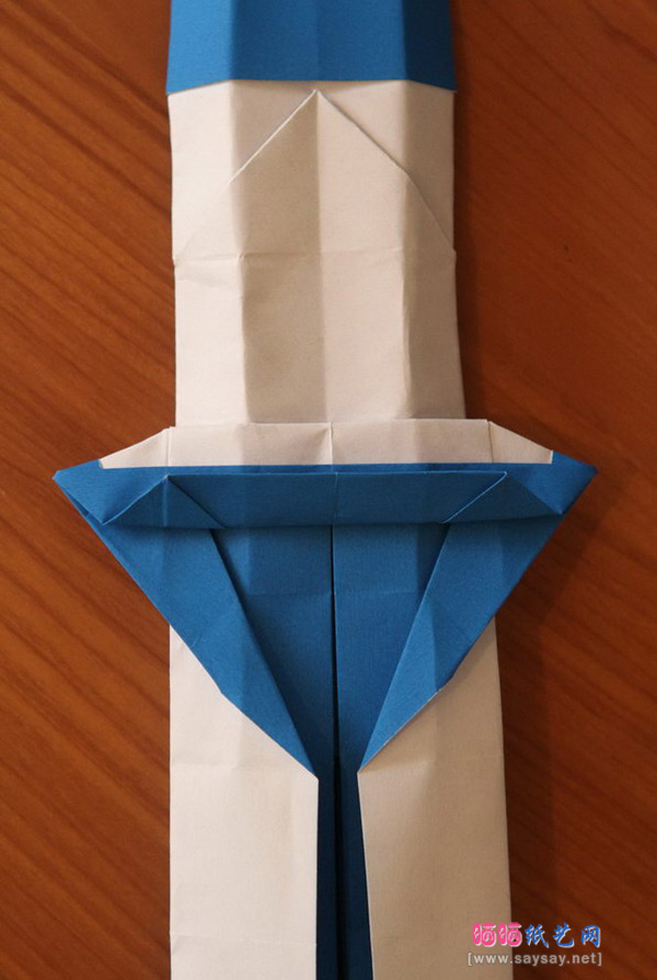 一纸成形的丽莎手工折纸CP及实拍教程图片步骤17