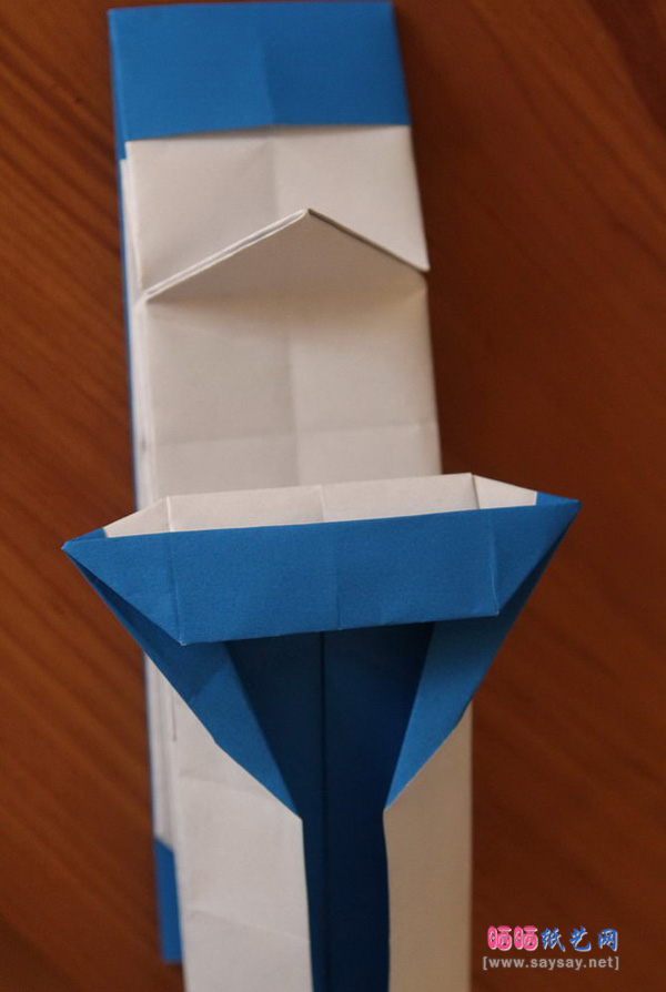 一纸成形的丽莎手工折纸CP及实拍教程图片步骤15