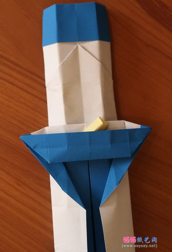 一纸成形的丽莎手工折纸CP及实拍教程图片步骤19