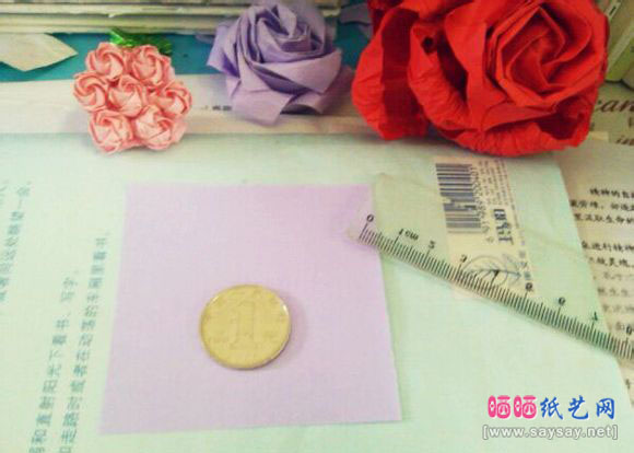 送给爱人的礼物五朵玫瑰花戒指折纸图片步骤12