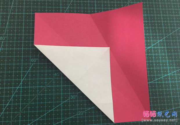 半狐面手工折纸实拍教程图片步骤5