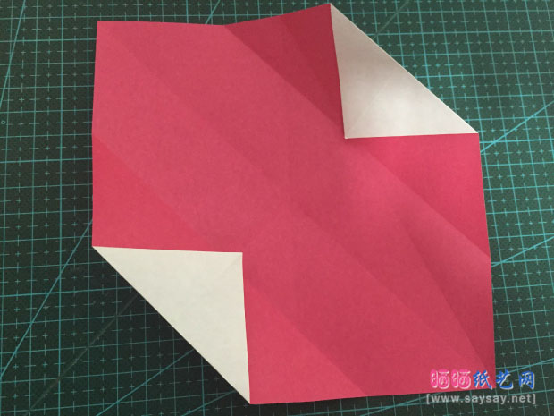 半狐面手工折纸实拍教程图片步骤7