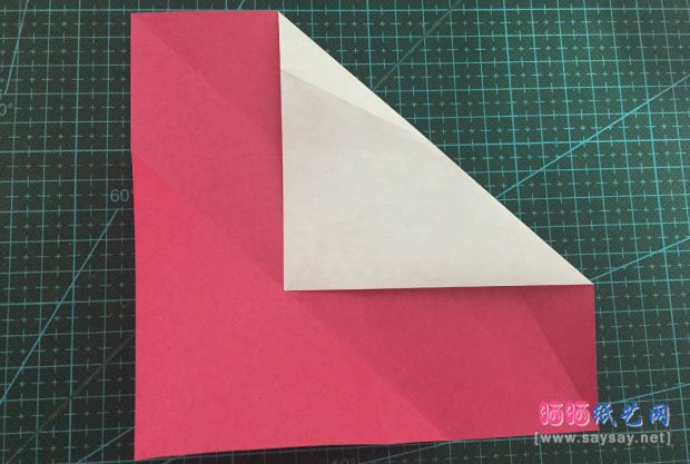 半狐面手工折纸实拍教程图片步骤6