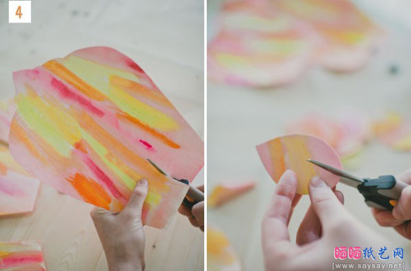 简单几步制作巨无霸彩绘场景装饰纸花DIY教程