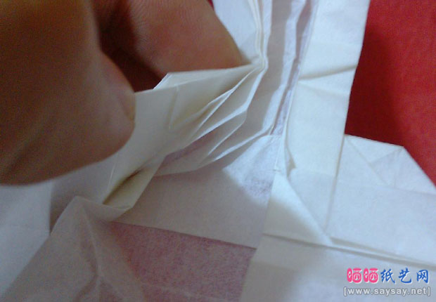 四面夔折纸绵羊实拍折法教程图片步骤17