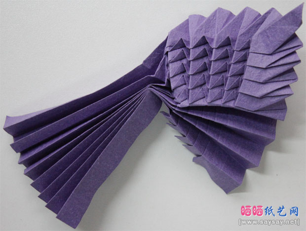 觅晨实拍手工折纸中国龙组合纸艺制作教程 龙龙爪的折法步骤15