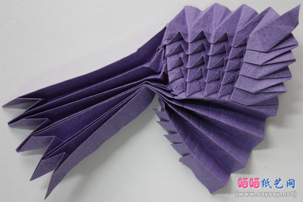 觅晨实拍手工折纸中国龙组合纸艺制作教程 龙龙爪的折法步骤16