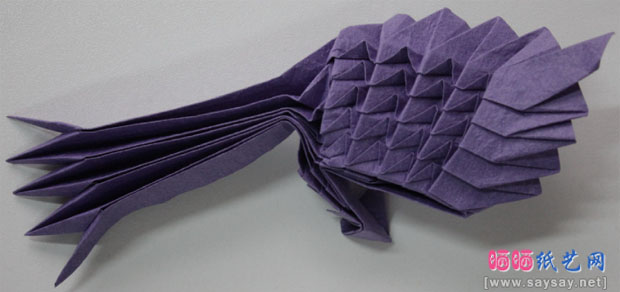 觅晨实拍手工折纸中国龙组合纸艺制作教程 龙龙爪的折法步骤19