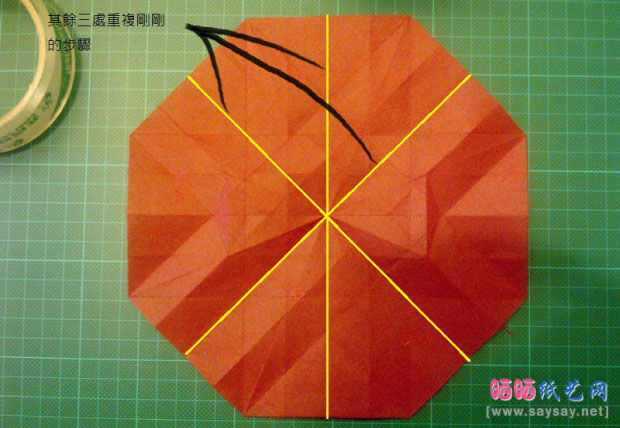 神谷手工折纸教程之章鱼的纸艺折法