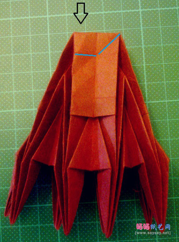 神谷手工折纸教程之章鱼的纸艺折法