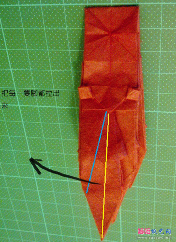 神谷手工折纸教程之章鱼的纸艺折法