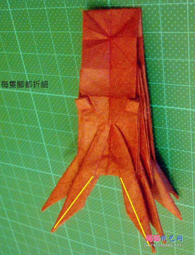 神谷手工折纸教程之章鱼的纸艺折法