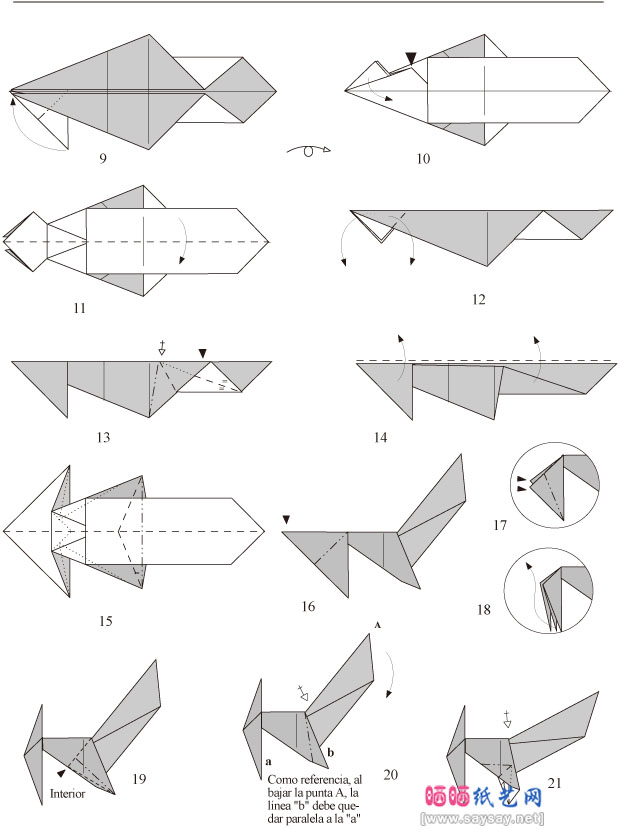 ManoloMaYa的动物折纸灰猎犬的折法教程图片步骤2