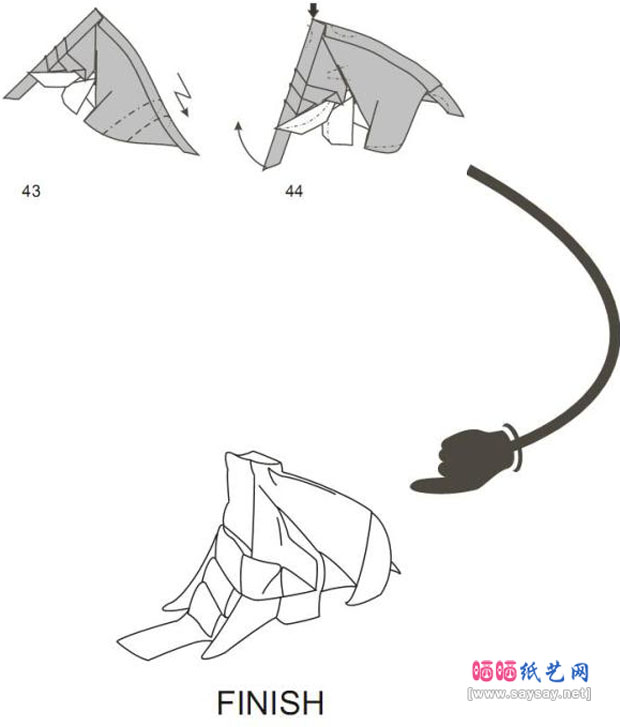 DoBaHuy的简单折纸教程猛犸象的折法图片步骤6