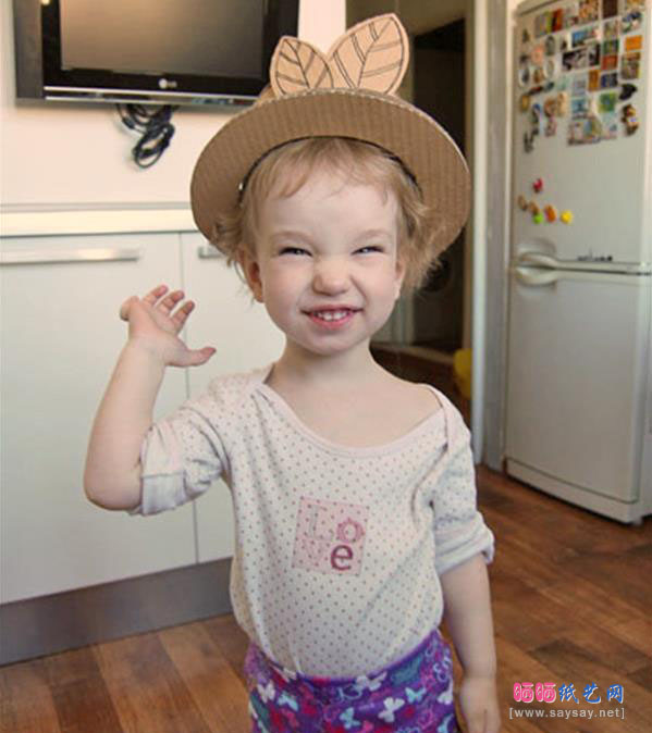瓦楞纸(纸板)手工制作漂亮的儿童个性化妆舞会帽子图片步骤1