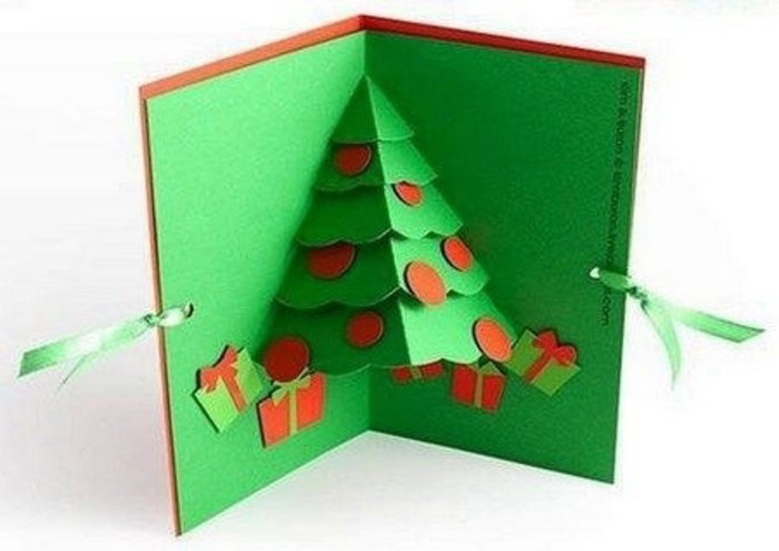 漂亮的立体圣诞树贺卡效果图